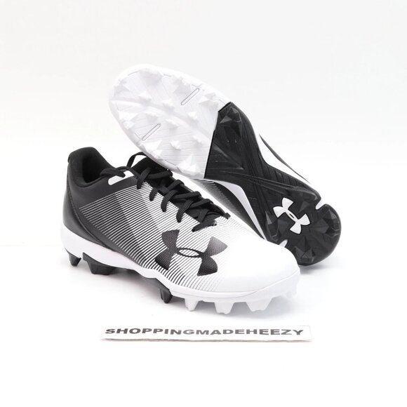 [US 12.5] UNDER ARMOUR UA LEADOFF Low RM Rubber Baseball Cleats Shoes White Blac main image 6